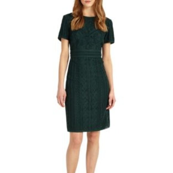 Phase Eight Forest Green Soutache Dress – Worn Once, UK 10 / US 6 - Picture 1 of 4